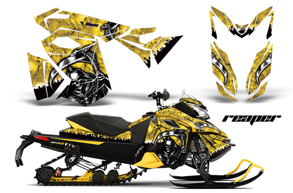 Ski-Doo Rev XS MXZ Renegade 2013 Graphics Kit Reaper Yellow